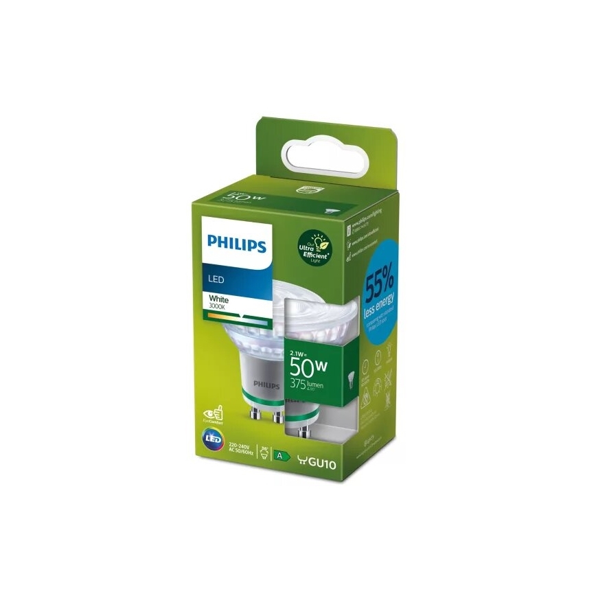 LED λαμπτήρας ULTRAEFFICIENT Philips PAR16 GU10/2,1W/230V 3000K