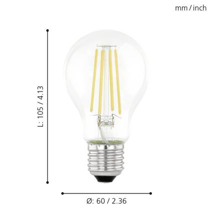 LED λαμπτήρας με αισθητήρα λυκόφωτος VINTAGE A60 E27/6W/230V 3000K - Eglo 11886