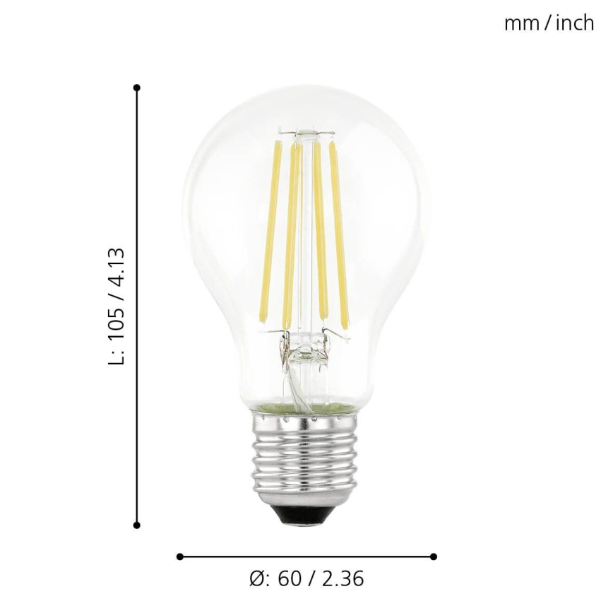 LED λαμπτήρας με αισθητήρα λυκόφωτος VINTAGE A60 E27/6W/230V 3000K - Eglo 11886