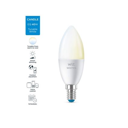 LED Dimmable λάμπα C37 E14/4,9W/230V 2700-6500K CRI 90 Wi-Fi - WiZ