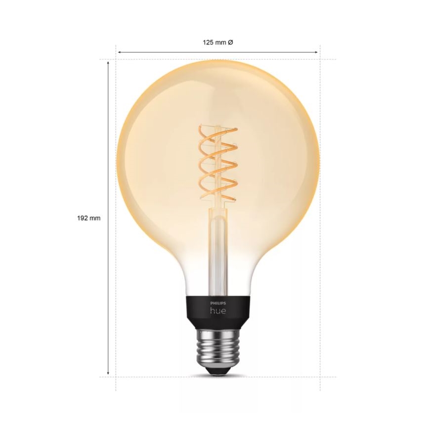 LED Dimmable λάμπα Philips Hue WHITE FILAMENT G125 E27/7W/230V 2100K