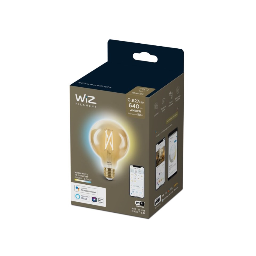 LED Dimmable λάμπα VINTAGE FILAMENT G95 E27/6,7W/230V 2000-5000K CRI 90 Wi-Fi - WiZ