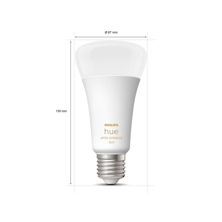 LED Dimmable λαμπτήρας Philips Hue WHITE AMBIANCE E27/13W/230V 2200-6500K