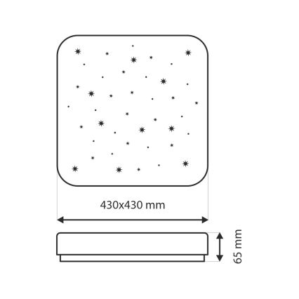 LED Dimmable φωτιστικό οροφής FLORA LED/36W/230V 2700-6500K 43x43 cm + τηλεχειριστήριο