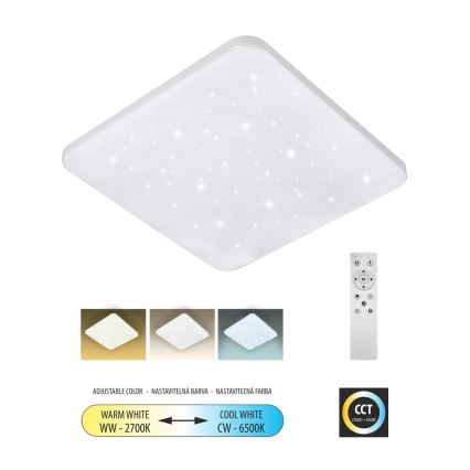 LED Dimmable φωτιστικό οροφής FLORA LED/60W/230V 2700-6500K 53x53 cm + τηλεχειριστήριο