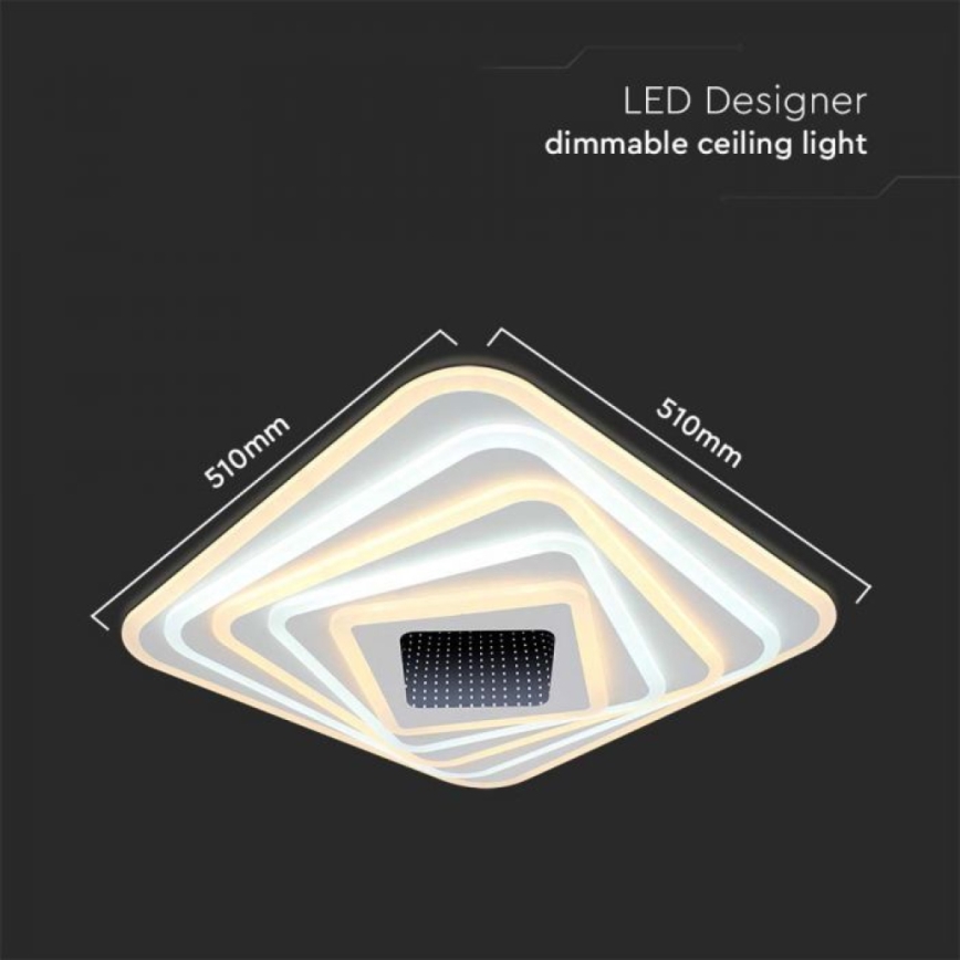 LED Dimmable φωτιστικό οροφής LED/150W/230V 3000-6500K 51x51 cm + τηλεχειριστήριο
