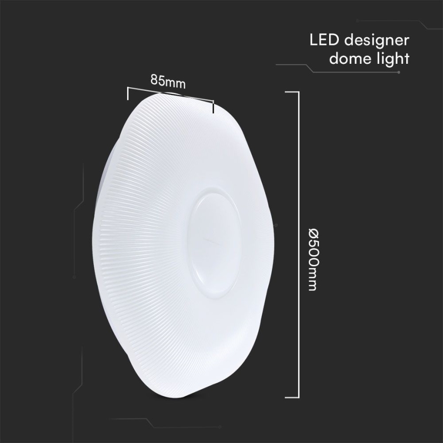 LED Dimmable φωτιστικό οροφής LED/60W/230V 3000-6500K 50 cm λευκό + τηλεχειριστήριο