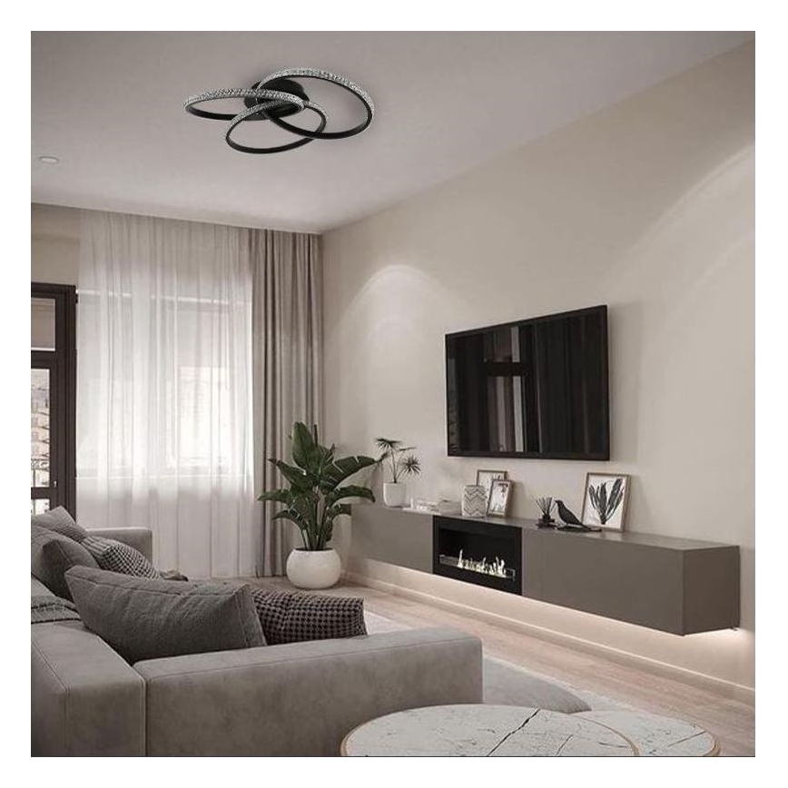 LED Dimmable φωτιστικό οροφής LED/70W/230V 3000-6500K μαύρο + τηλεχειριστήριο