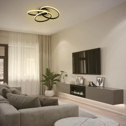 LED Dimmable φωτιστικό οροφής LED/70W/230V 3000-6500K μαύρο + τηλεχειριστήριο