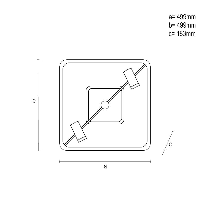 LED Dimmable φωτιστικό οροφής LED/70W/230V 3000-6500K μαύρο + τηλεχειριστήριο