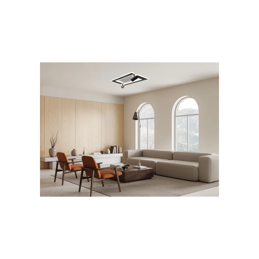 LED Dimmable φωτιστικό οροφής LED/80W/230V 3000-6500K μαύρο + τηλεχειριστήριο