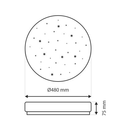 LED Dimmable φωτιστικό οροφής LIKA LED/36W/230V 2700-6500K διάμετρος 48 cm + τηλεχειριστήριο