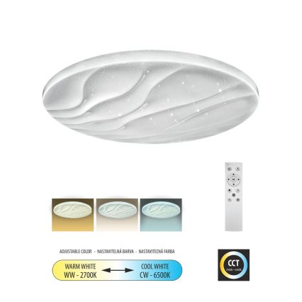 LED Dimmable φωτιστικό οροφής LIKA LED/60W/230V 2700-6500K διάμετρος 58 cm + τηλεχειριστήριο