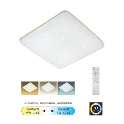 LED Dimmable φωτιστικό οροφής MANA LED/36W/230V 2700-6500K 43x43 cm + τηλεχειριστήριο