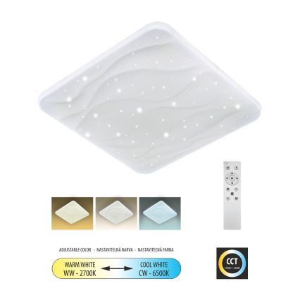 LED Dimmable φωτιστικό οροφής NERIS LED/60W/230V 2700-6500K 53x53 cm + τηλεχειριστήριο