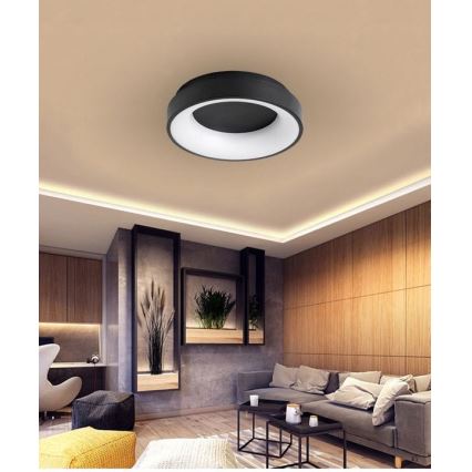 LED Dimmable φωτιστικό οροφής NOVA LED/54W/230V 3000-6500K μαύρο + τηλεχειριστήριο