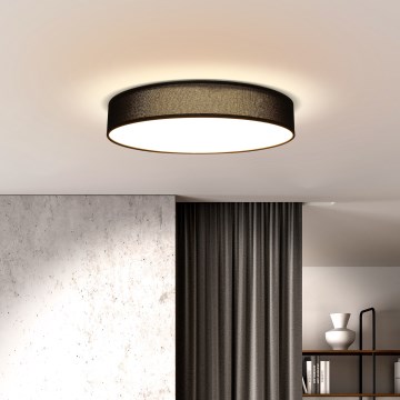 LED Dimmable φωτιστικό οροφής PENLEY LED/48W/230V 3000-6500K διάμετρος 40 cm μαύρο + τηλεχειριστήριο