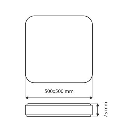 LED Dimmable φωτιστικό οροφής UNA LED/60W/230V 2700-6500K 50x50 cm + τηλεχειριστήριο
