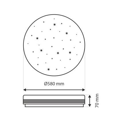 LED Dimmable φωτιστικό οροφής VENTA LED/60W/230V 2700-6500K διάμετρος 58 cm + τηλεχειριστήριο