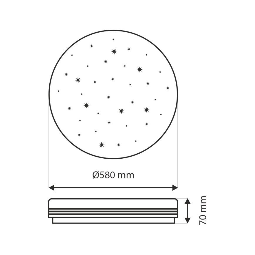 LED Dimmable φωτιστικό οροφής VENTA LED/60W/230V 2700-6500K διάμετρος 58 cm + τηλεχειριστήριο