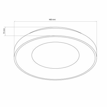 Φωτιστικό οροφής μπάνιου dimming LED WITOLD LED/72W/230V διάμετρος 48 cm 3000-6000K IP44 + τηλεχειριστήριο