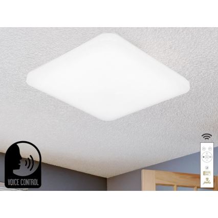 LED Dimmable φωτιστικό οροφής με φωνητικό έλεγχο OPAL LED/48W/230V 2700-6500K λευκό + τηλεχειριστήριο