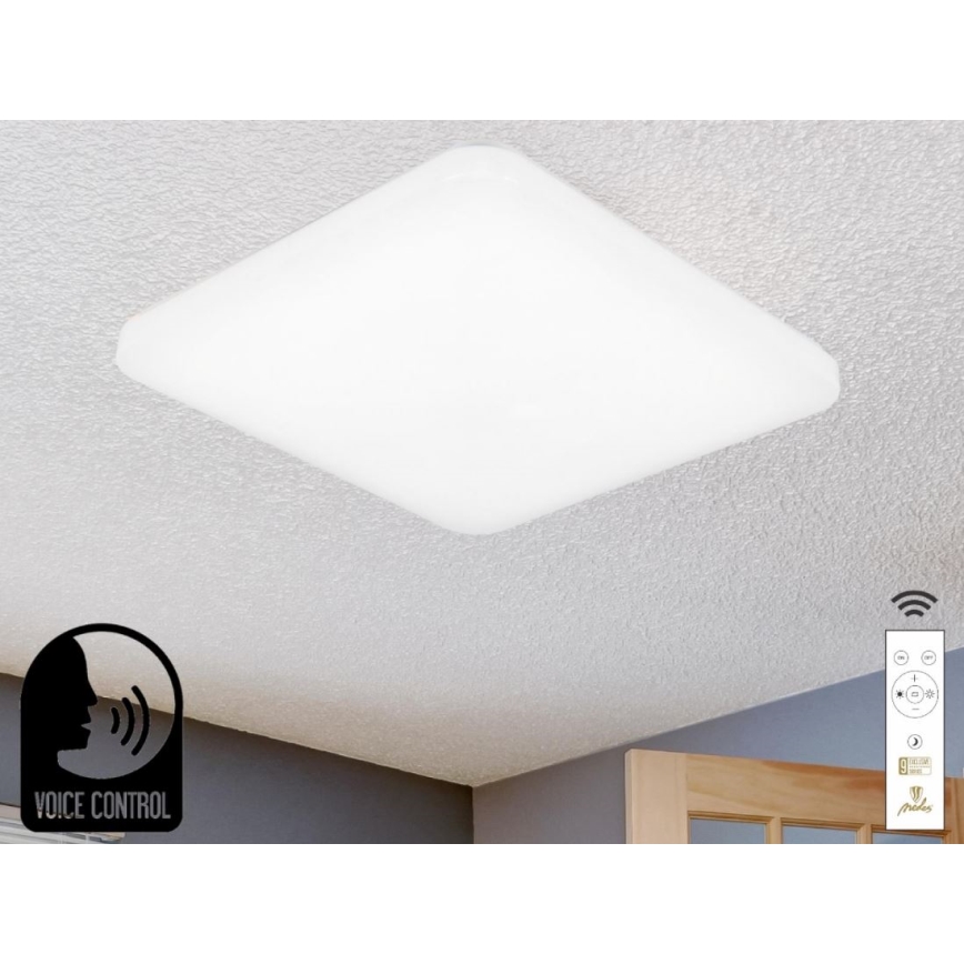 LED Dimmable φωτιστικό οροφής με φωνητικό έλεγχο OPAL LED/48W/230V 2700-6500K λευκό + τηλεχειριστήριο