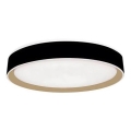 LED Dimmable φωτιστικό οροφής με φωνητικό έλεγχο OPAL LED/48W/230V 2700-6500K μαύρο + τηλεχειριστήριο