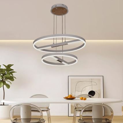 Led Dimmable κρεμαστό φωτιστικό οροφής LED/100W/230V 3000-6500K διάμετρος 60 cm + τηλεχειριστήριο