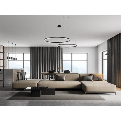 Led Dimmable κρεμαστό φωτιστικό οροφής LED/100W/230V 3000-6500K διάμετρος 80 cm + τηλεχειριστήριο