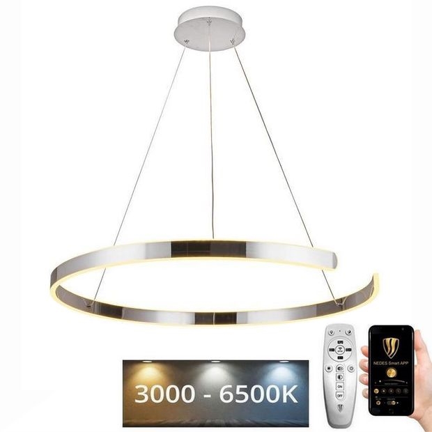 Led Dimmable κρεμαστό φωτιστικό οροφής LED/100W/230V 3000-6500K διάμετρος 80 cm + τηλεχειριστήριο