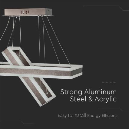 Led Dimmable κρεμαστό φωτιστικό οροφής LED/113W/230V 3000K καφέ