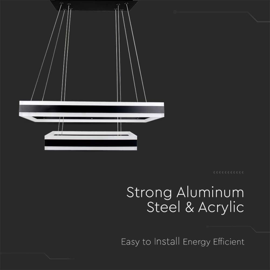 Led Dimmable κρεμαστό φωτιστικό οροφής LED/113W/230V 3000K μαύρο