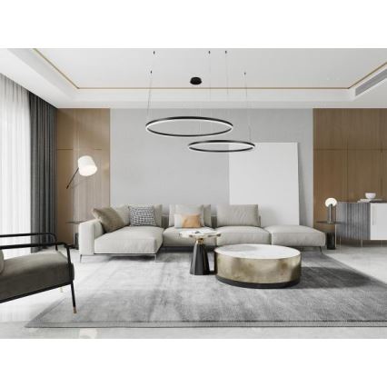 Led Dimmable κρεμαστό φωτιστικό οροφής LED/128W/230V 3000-6500K διάμετρος 100 cm + τηλεχειριστήριο