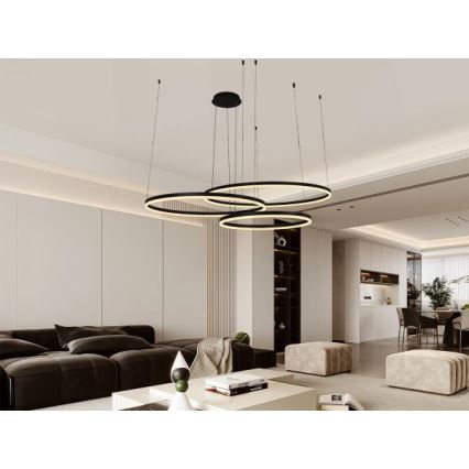 Led Dimmable κρεμαστό φωτιστικό οροφής LED/170W/230V 3000-6500K διάμετρος 100 cm + τηλεχειριστήριο