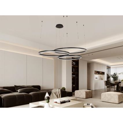 Led Dimmable κρεμαστό φωτιστικό οροφής LED/170W/230V 3000-6500K διάμετρος 100 cm + τηλεχειριστήριο
