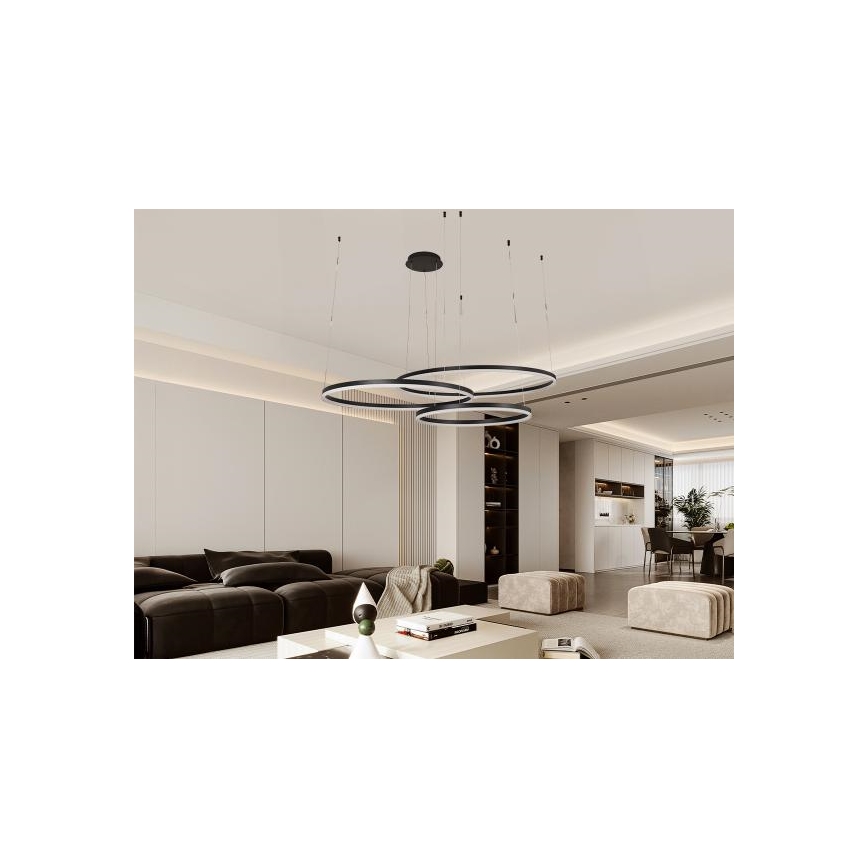 Led Dimmable κρεμαστό φωτιστικό οροφής LED/170W/230V 3000-6500K διάμετρος 100 cm + τηλεχειριστήριο