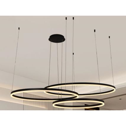 Led Dimmable κρεμαστό φωτιστικό οροφής LED/170W/230V 3000-6500K διάμετρος 100 cm + τηλεχειριστήριο