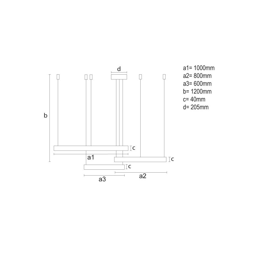 Led Dimmable κρεμαστό φωτιστικό οροφής LED/170W/230V 3000-6500K διάμετρος 100 cm + τηλεχειριστήριο