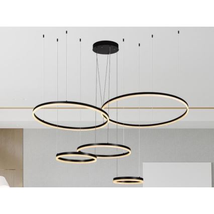 Led Dimmable κρεμαστό φωτιστικό οροφής LED/220W/230V 3000-6500K διάμετρος 100 cm + τηλεχειριστήριο