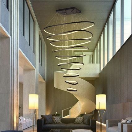 Led Dimmable κρεμαστό φωτιστικό οροφής LED/370W/230V 3000-6500K διάμετρος 100 cm + τηλεχειριστήριο