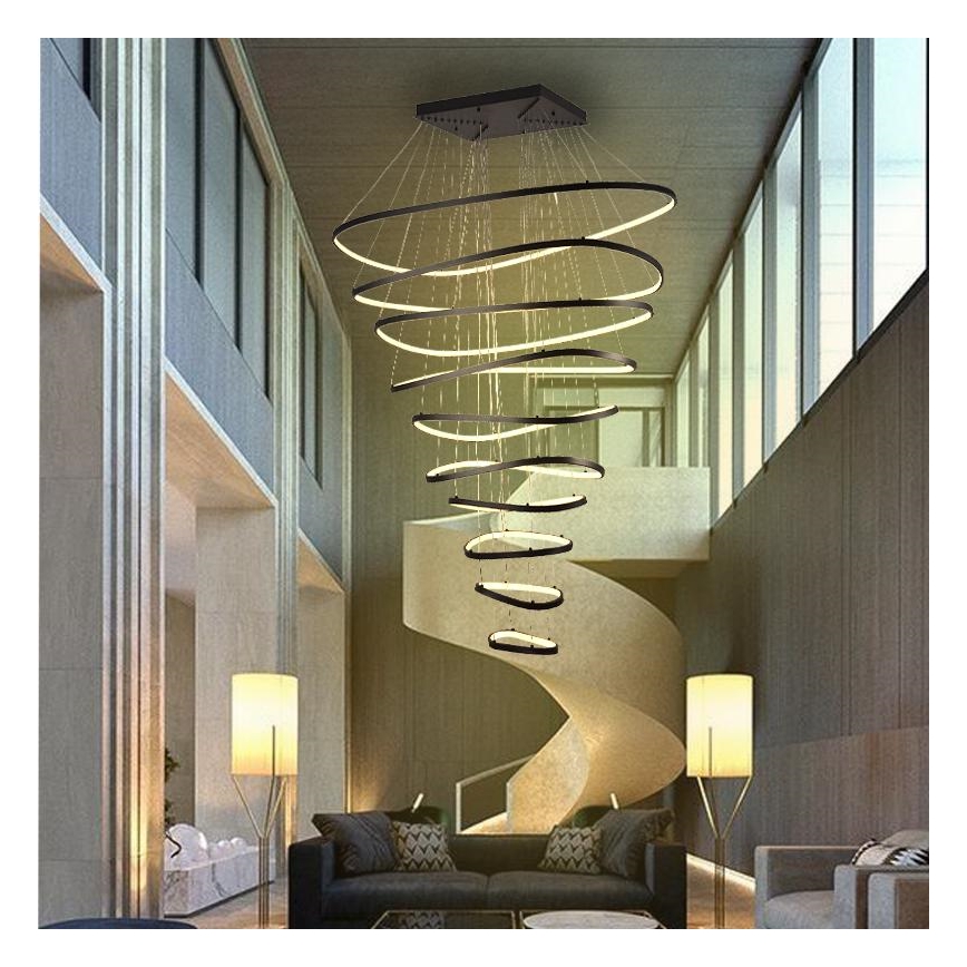 Led Dimmable κρεμαστό φωτιστικό οροφής LED/370W/230V 3000-6500K διάμετρος 100 cm + τηλεχειριστήριο