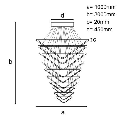 Led Dimmable κρεμαστό φωτιστικό οροφής LED/385W/230V 3000-6500K διάμετρος 100 cm + τηλεχειριστήριο