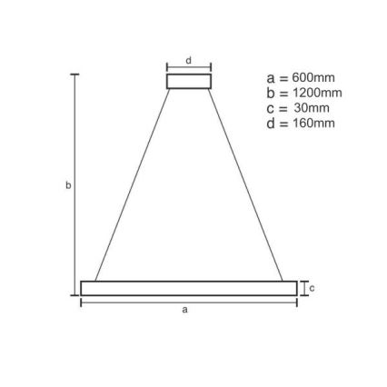 Led Dimmable κρεμαστό φωτιστικό οροφής LED/40W/230V 3000-6500K διάμετρος 60 cm + τηλεχειριστήριο