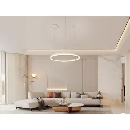 Led Dimmable κρεμαστό φωτιστικό οροφής LED/42W/230V 3000-6500K διάμετρος 60 cm + τηλεχειριστήριο