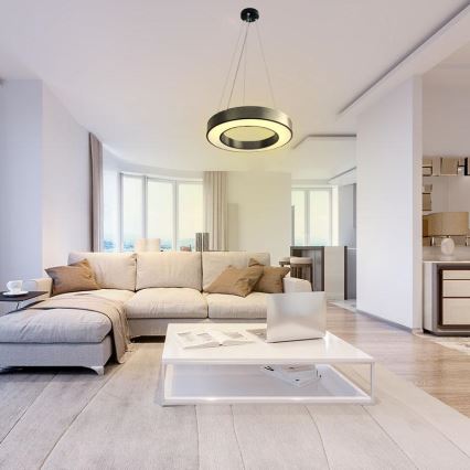 Led Dimmable κρεμαστό φωτιστικό οροφής LED/45W/230V 3000-6500K μαύρο + τηλεχειριστήριο