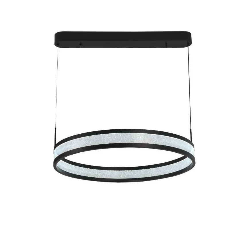 Led Dimmable κρεμαστό φωτιστικό οροφής LED/45W/230V 3000-6500K διάμετρος 60 cm μαύρο + τηλεχειριστήριο