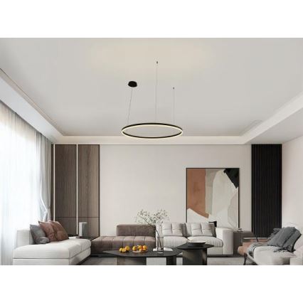 Led Dimmable κρεμαστό φωτιστικό οροφής LED/55W/230V 3000-6500K διάμετρος 80 cm + τηλεχειριστήριο