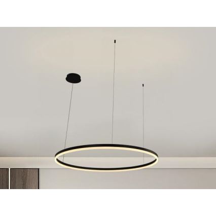 Led Dimmable κρεμαστό φωτιστικό οροφής LED/55W/230V 3000-6500K διάμετρος 80 cm + τηλεχειριστήριο