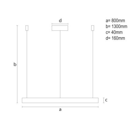 Led Dimmable κρεμαστό φωτιστικό οροφής LED/55W/230V 3000-6500K διάμετρος 80 cm + τηλεχειριστήριο